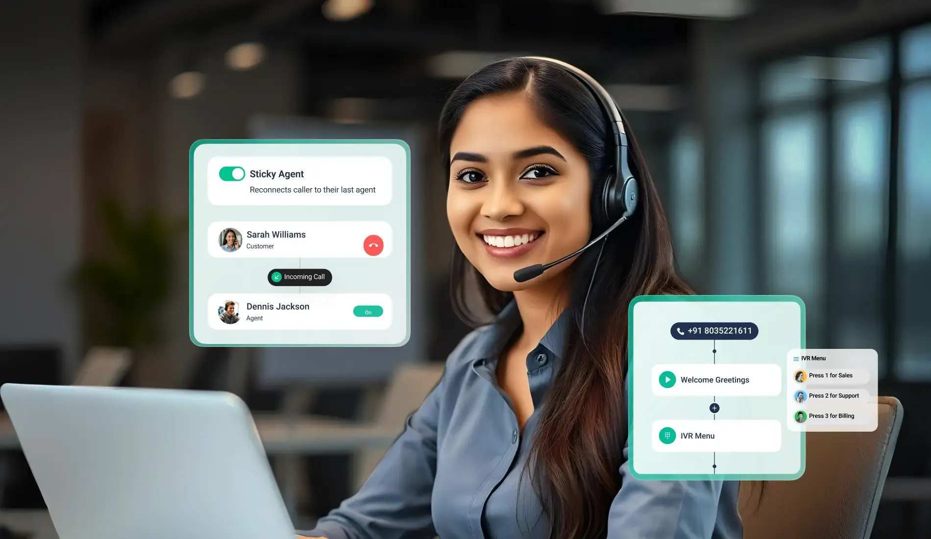 Sticky Agent for IVR